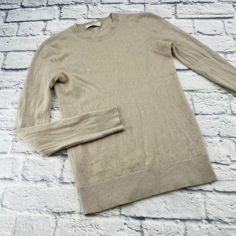Babaton Cashmere Sweater Beige Crew Neck Long Sleeve Women's XS Lightweight